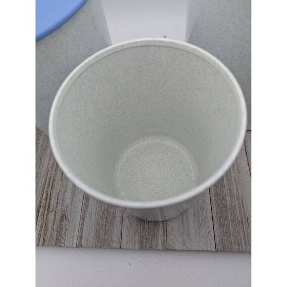 Vintage 3 Piece Tupperware One Touch Blue Lids Speckled Canisters Storage A,B,D - Picture 3 of 16